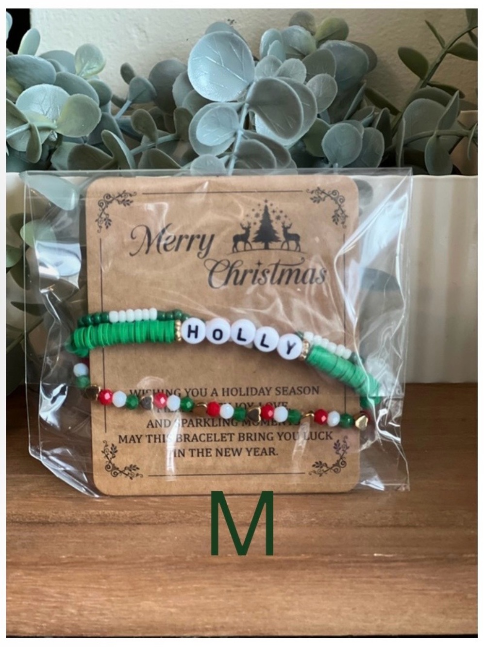 Merry Christmas Beaded Clay Bracelets, Various Designs, Choose One - Picture 10 of 16